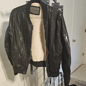 Ci Sono Black Bomber Jacket with Cream Lining
